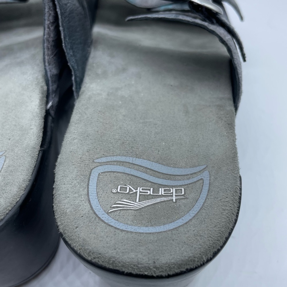 Dansko Sophie Two Strap Slip On Sandal Iridescent Blue Gray Sz 9.5-10 EU 40 - Picture 7 of 10